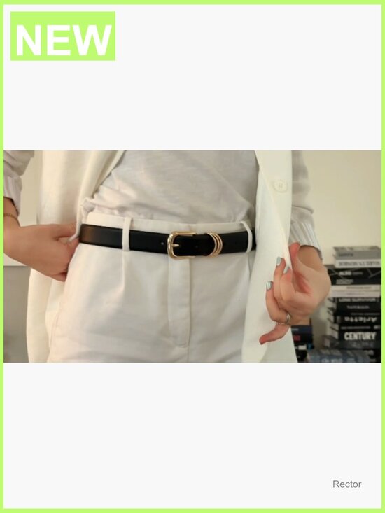 Gold Buckle Faux Leather Waist Belt for Jeans - 1.2\